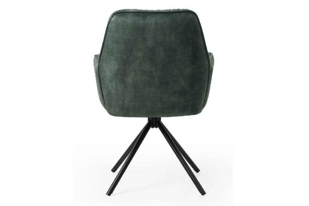 Salesfever Armlehnstuhl Dunkelgrün mit 360° Drehfunktion Vintage-Samtvelours Nova Top Angebot