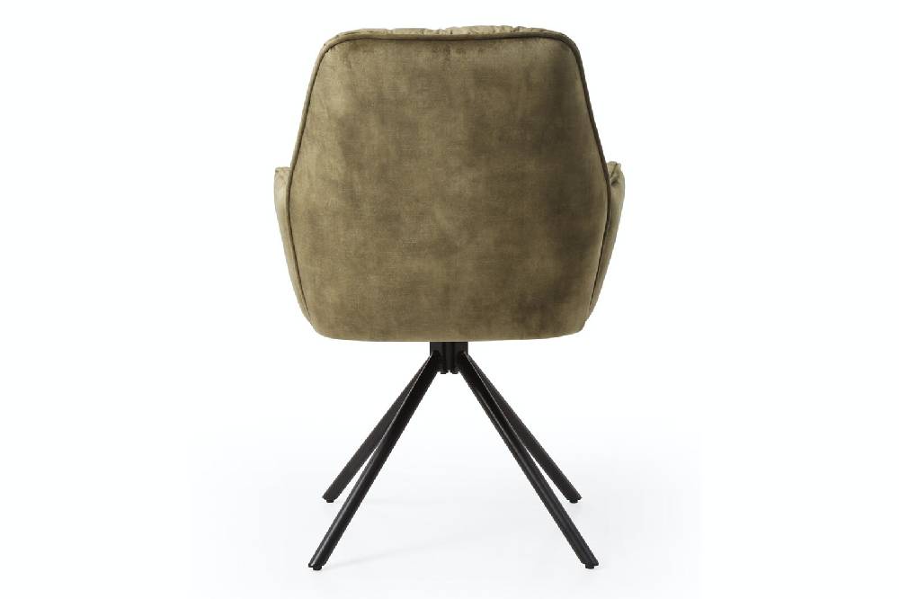 Salesfever Armlehnstuhl Grün mit 360° Drehfunktion Vintage-Samtvelours Nova Neueste Mode