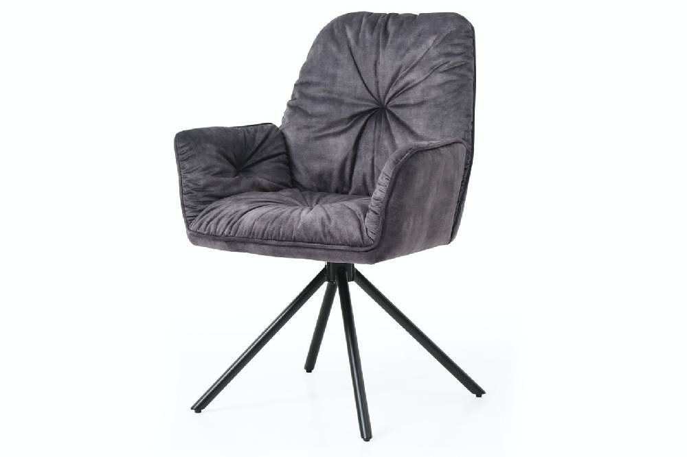 Salesfever Armlehnstuhl Schwarz mit 360° Drehfunktion Vintage-Samtvelours Nova Online Outlet