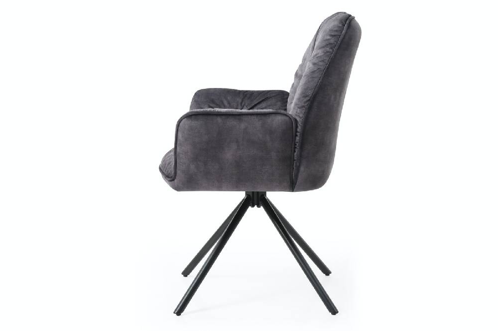 Salesfever Armlehnstuhl Schwarz mit 360° Drehfunktion Vintage-Samtvelours Nova Online Outlet