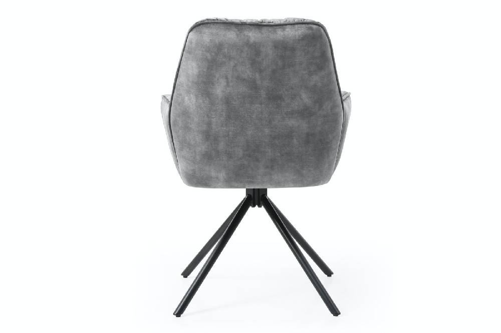 Salesfever Armlehnstuhl Grau mit 360° Drehfunktion Vintage-Samtvelours Nova Exklusive Angebote