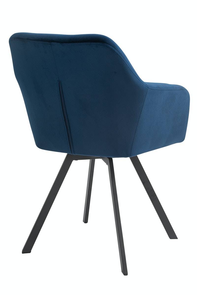 Salesfever Armlehnstuhl Blau mit 360° Drehfunktion Samtbezug Fiona Räumungsverkauf