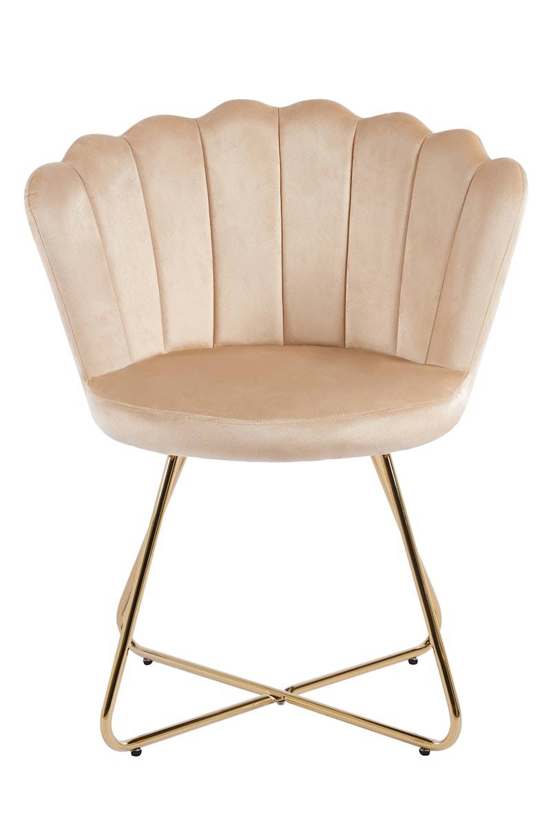 Salesfever Muschelstuhl aus Samt 2er Set Beige Arielle Letzte 3 Tage
