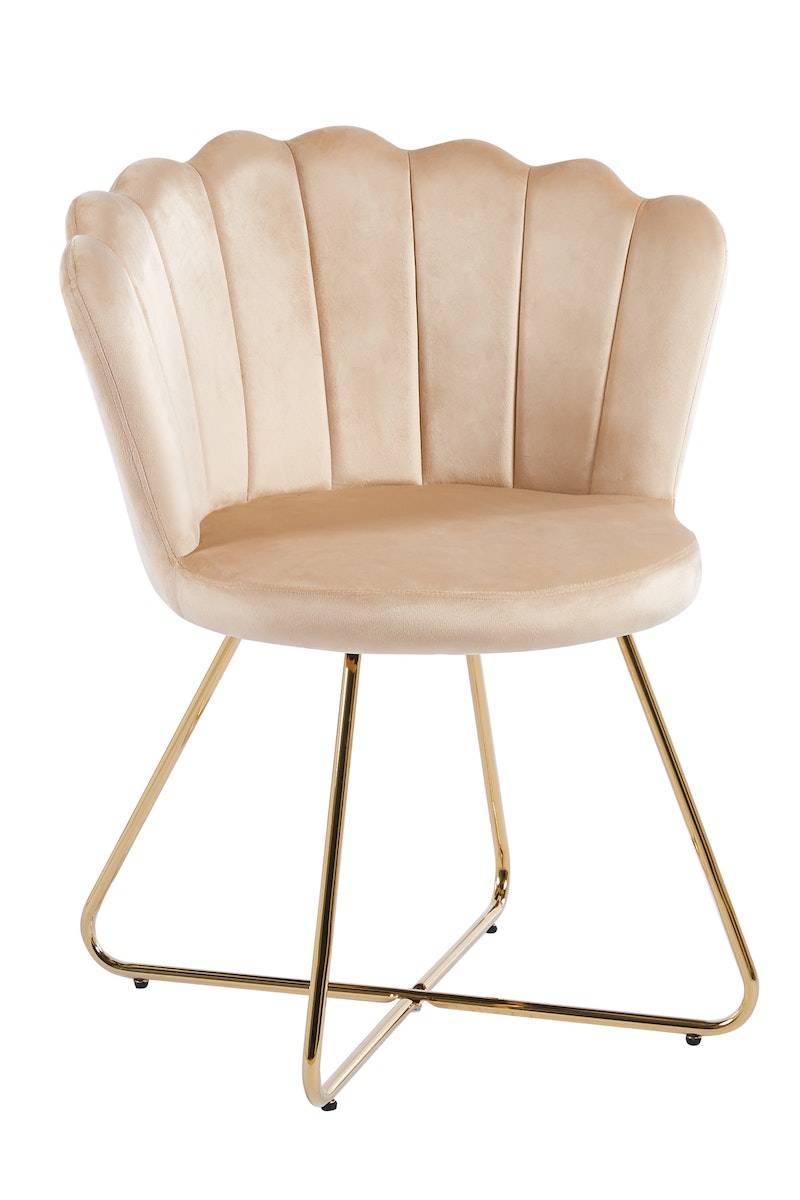 Salesfever Muschelstuhl aus Samt 2er Set Beige Arielle Letzte 3 Tage
