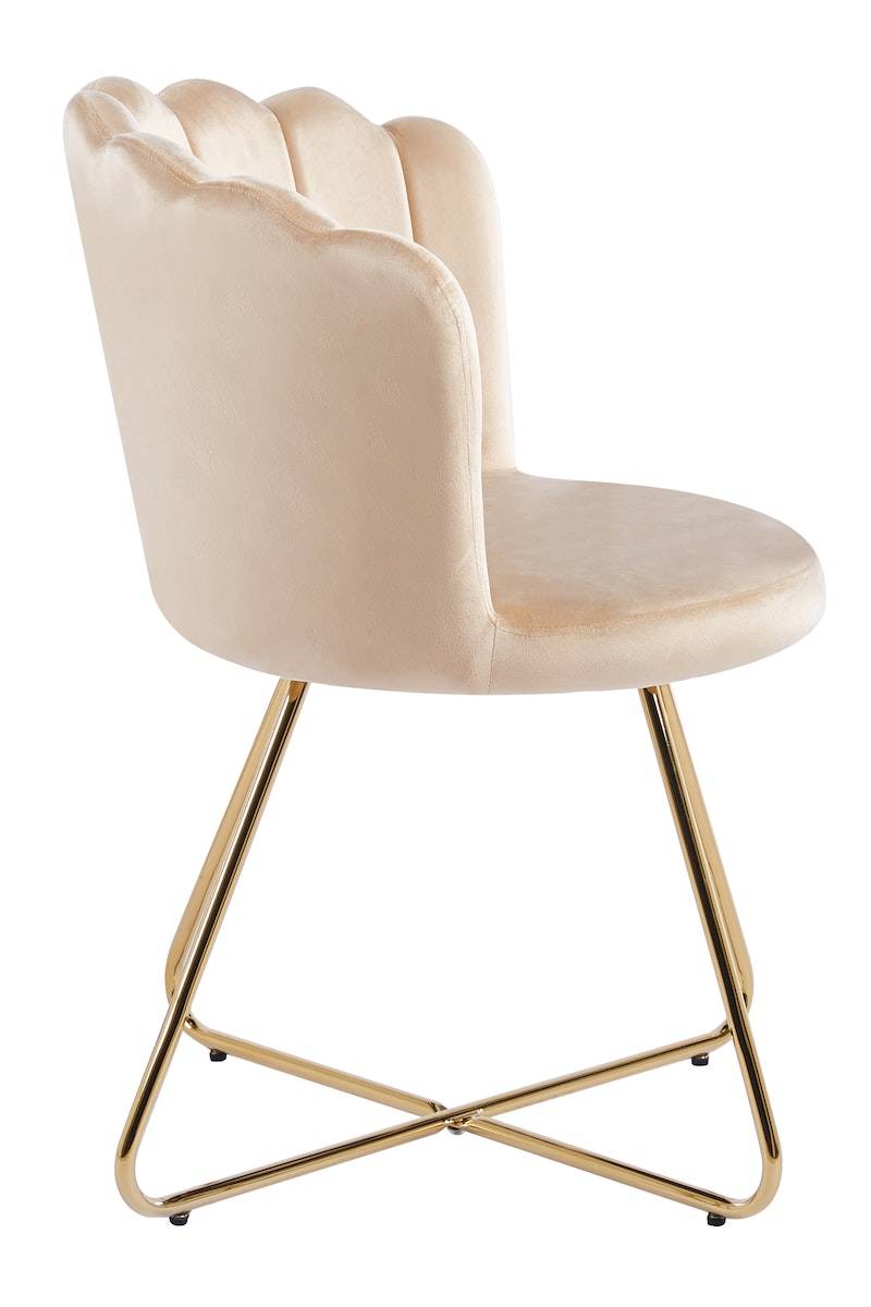 Salesfever Muschelstuhl aus Samt 2er Set Beige Arielle Letzte 3 Tage