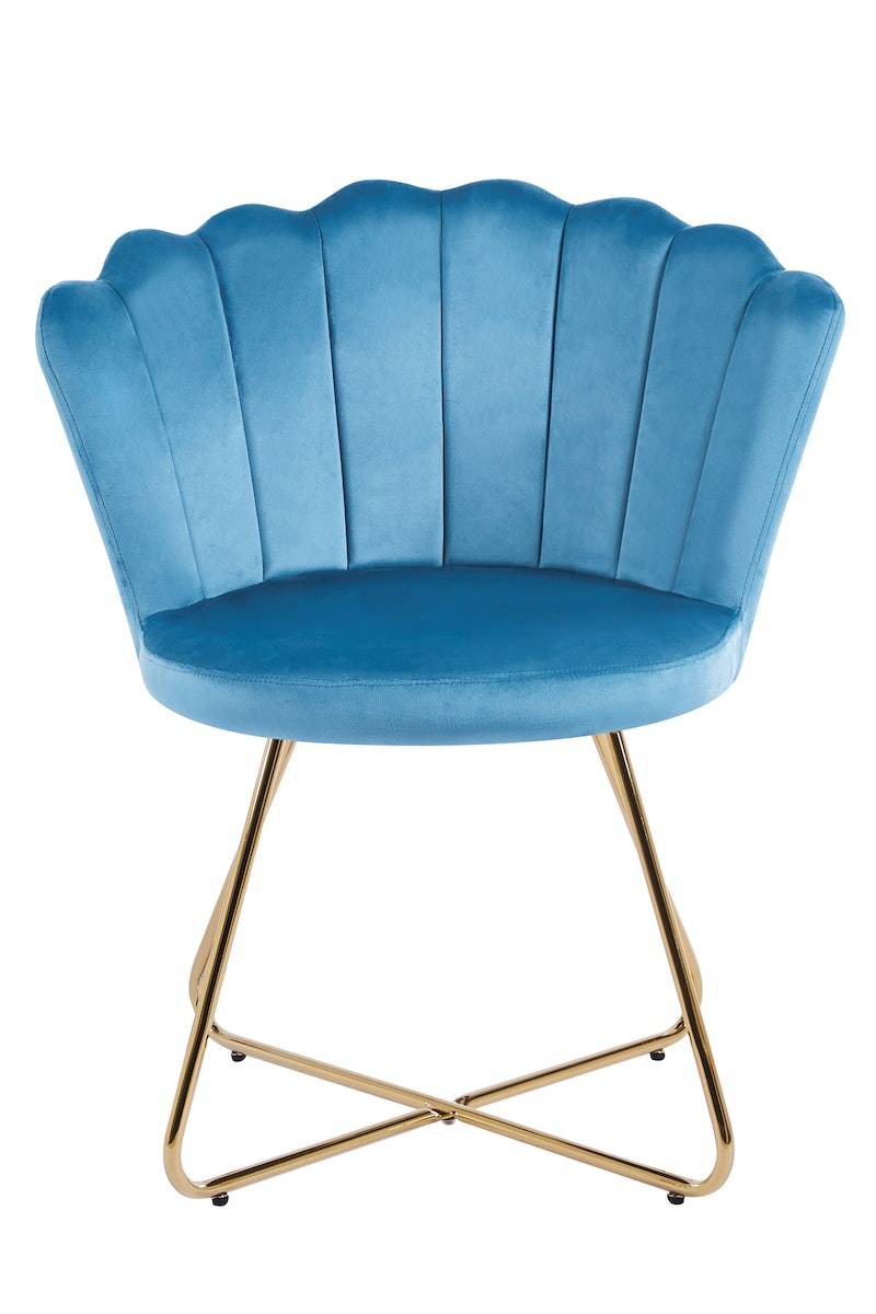Salesfever Muschelstuhl aus Samt 2er Set Blau Arielle Letzte 2 Tage