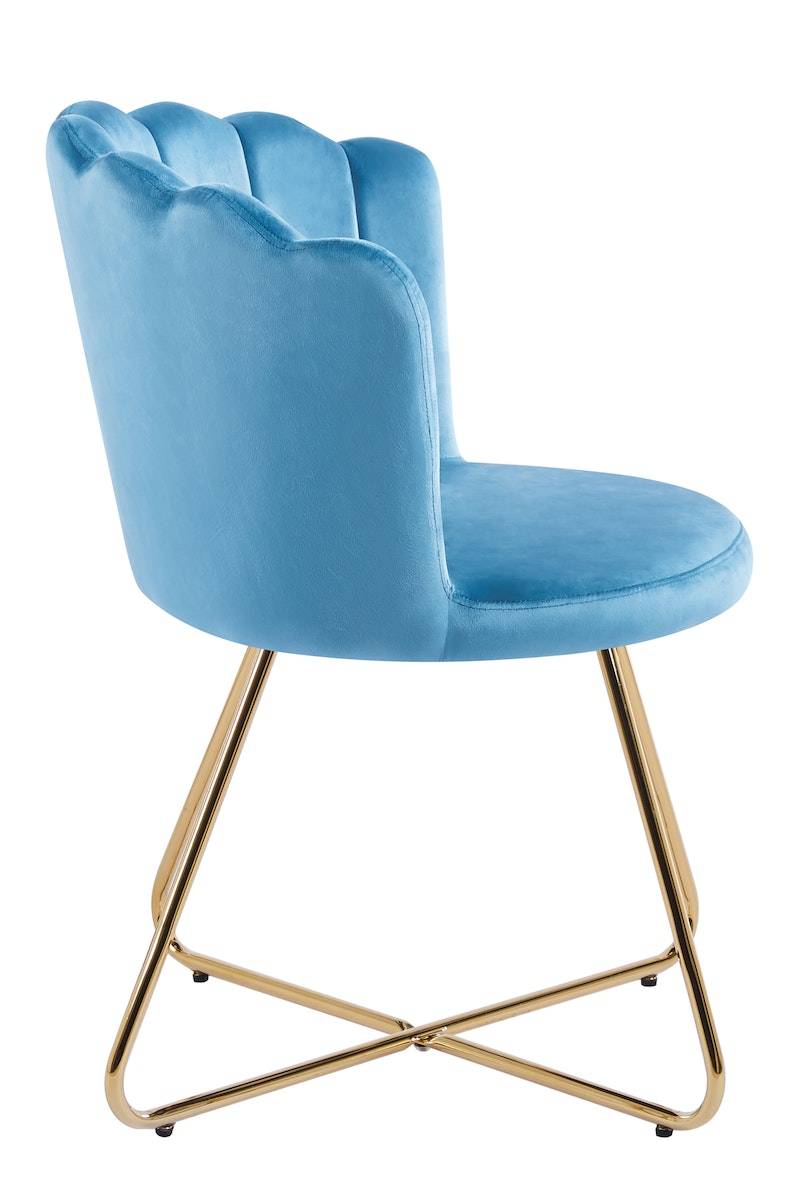 Salesfever Muschelstuhl aus Samt 2er Set Blau Arielle Letzte 2 Tage