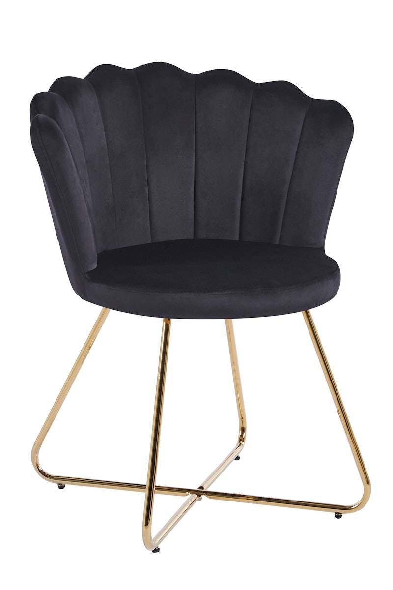Salesfever Muschelstuhl aus Samt 2er Set Schwarz Arielle Zeitbegrenzte Promotion