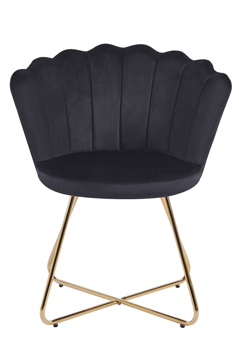 Salesfever Muschelstuhl aus Samt 2er Set Schwarz Arielle Zeitbegrenzte Promotion