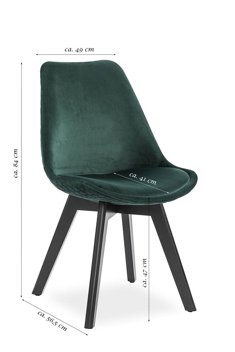 Salesfever Esszimmerstuhl grün 2er Set Samt mit Steppung und Sitzkissen Cleo Bis zu 65% Rabatt
