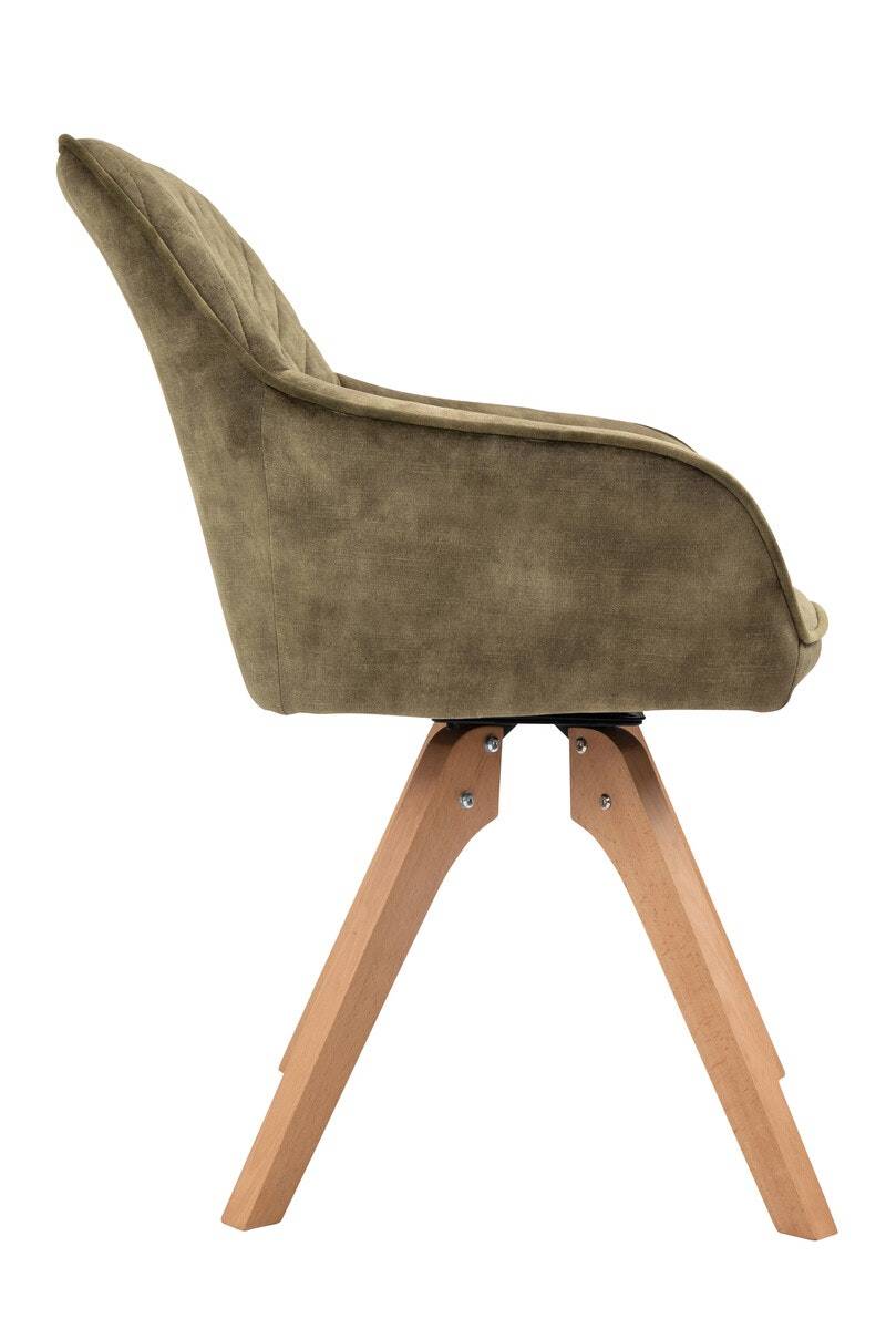 Salesfever Armlehnstuhl Grün Vintage-Samtvelours mit Rautensteppung Mercur Sonderangebot der Fabrik