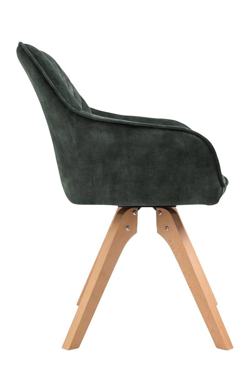 Salesfever Armlehnstuhl Dunkelgrün Vintage-Samtvelours mit Rautensteppung Mercur Nur noch ein Tag übrig