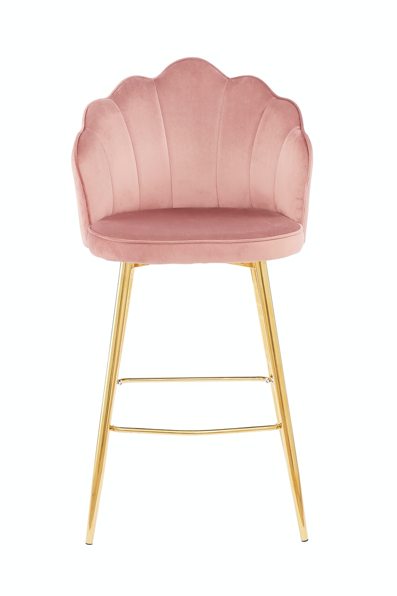 Salesfever Barhocker Rose Muscheldesign 2er Set aus Samt Arielle Super Rabatt