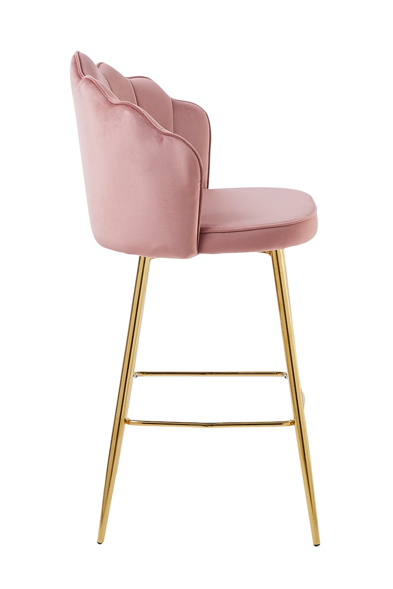 Salesfever Barhocker Rose Muscheldesign 2er Set aus Samt Arielle Super Rabatt