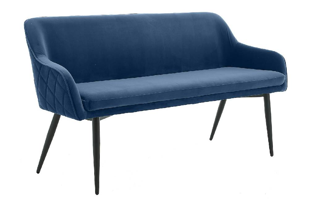 Salesfever Sitzbank 160 cm Samt Blau Finja Fabrikpreis