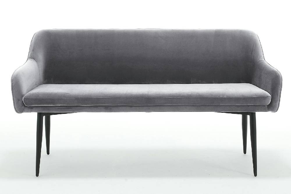 Salesfever Sitzbank 160 cm Samt Grau Finja Sonderangebot