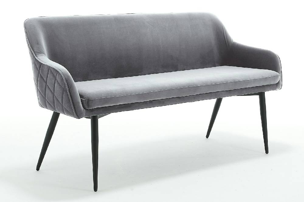 Salesfever Sitzbank 160 cm Samt Grau Finja Sonderangebot