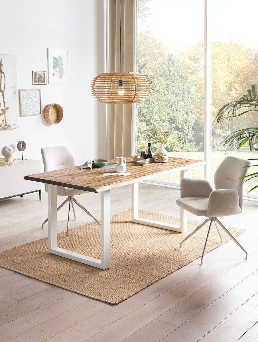 Salesfever Esstisch 120x80 cm 120x80 cm mit weiß lackiertem U-Gestell Wilson Rabatt