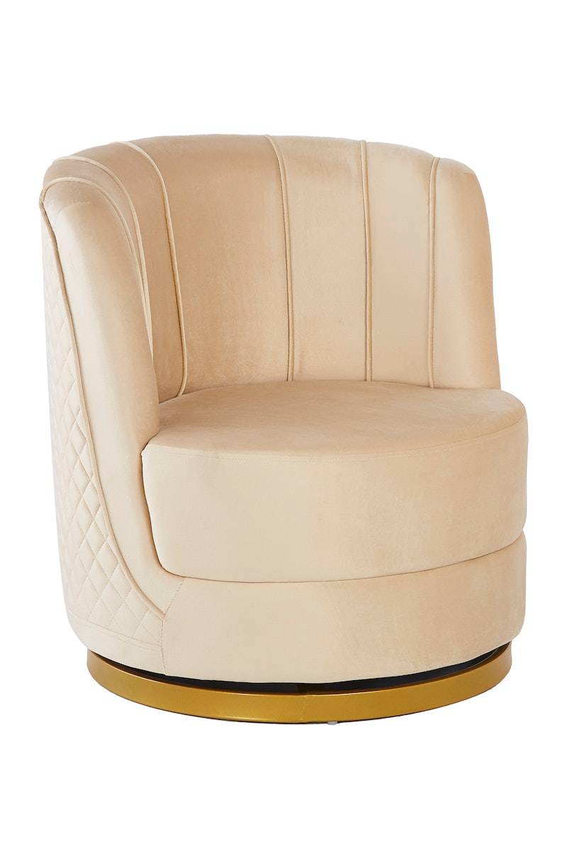 Salesfever Drehsessel aus Samt Beige Aubrey Online Shopping