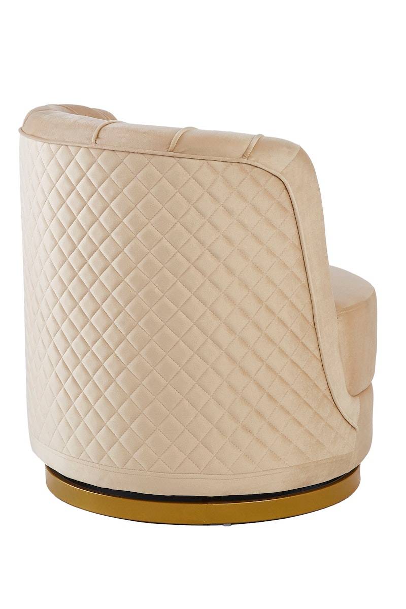 Salesfever Drehsessel aus Samt Beige Aubrey Online Shopping