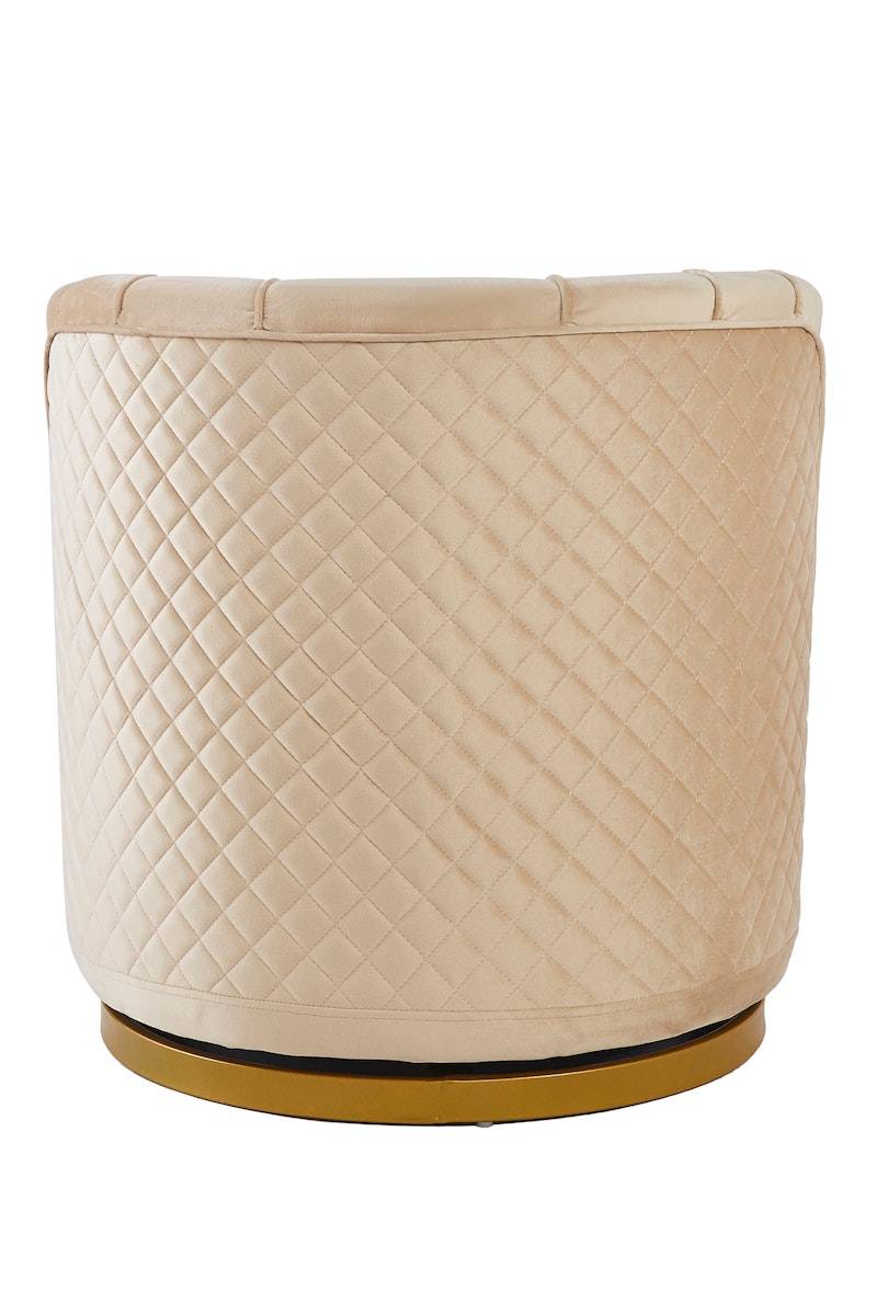 Salesfever Drehsessel aus Samt Beige Aubrey Online Shopping