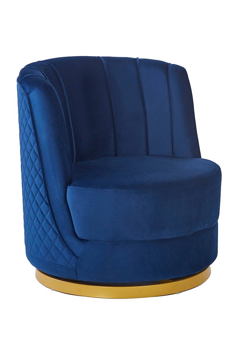 Salesfever Drehsessel aus Samt Dunkelblau Aubrey Black Friday