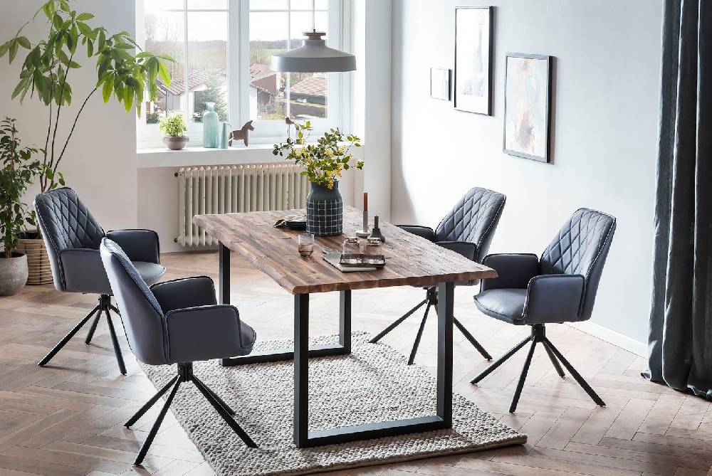 Salesfever Armlehnstuhl Grau 2er Set mit 360° Drehfunktion Sheffield Weihnachtsangebot