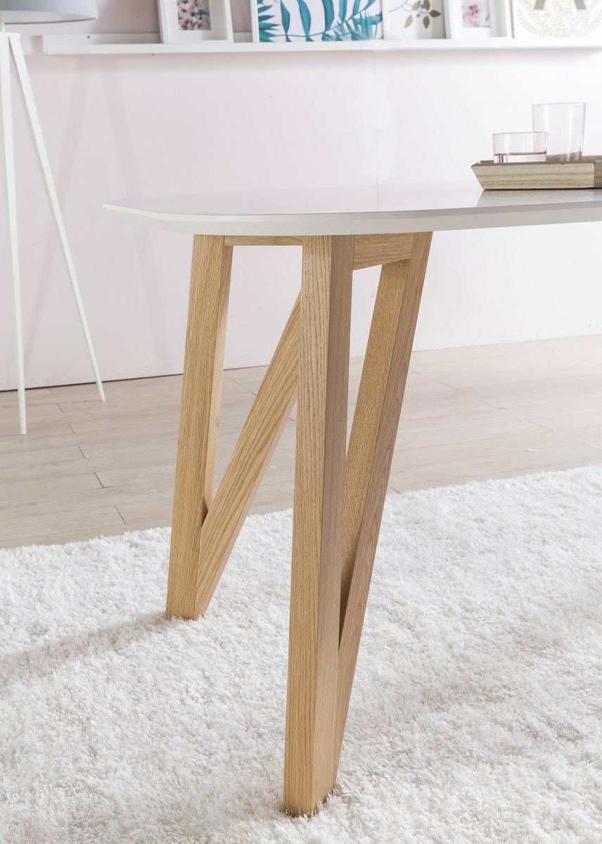 Salesfever Esstisch 180x90 cm Aino weiß Holz stabile Beine Tisch Heißer Verkauf