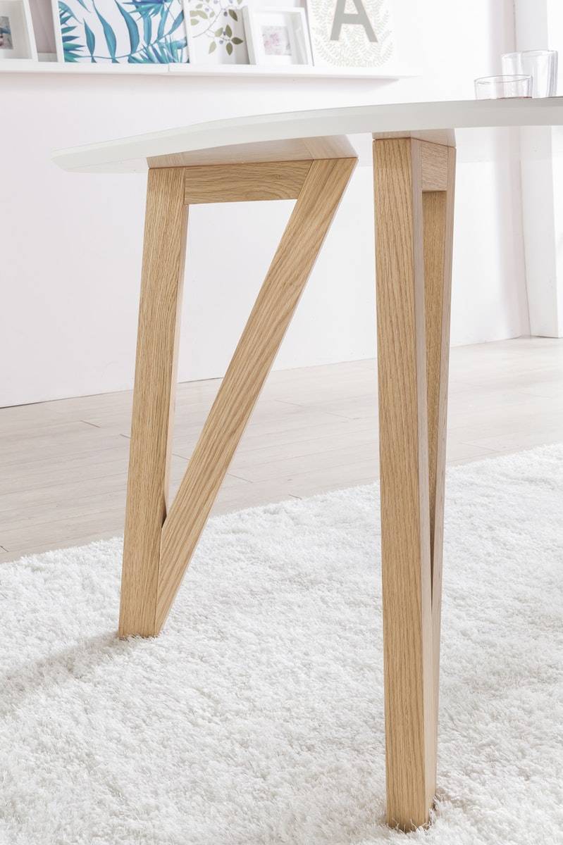 Salesfever Esstisch 180x90 cm Aino weiß Holz stabile Beine Tisch Heißer Verkauf