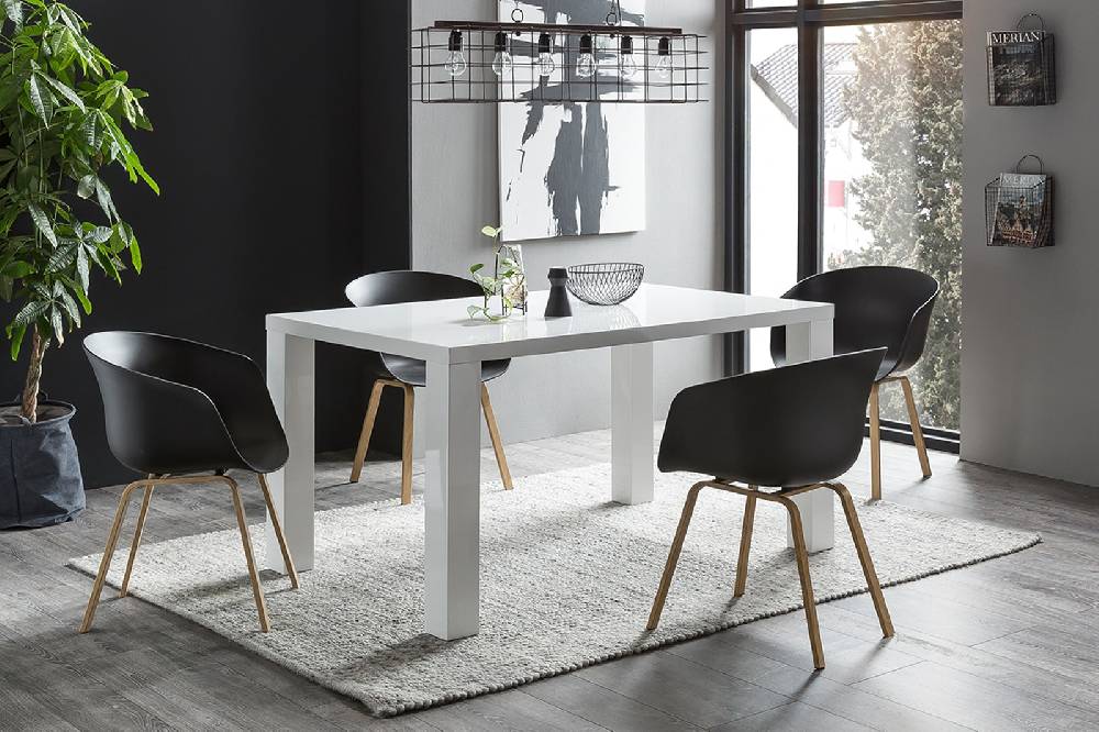 Salesfever Esstisch 180x90 cm Luke weiß Hochglanz Top Angebot