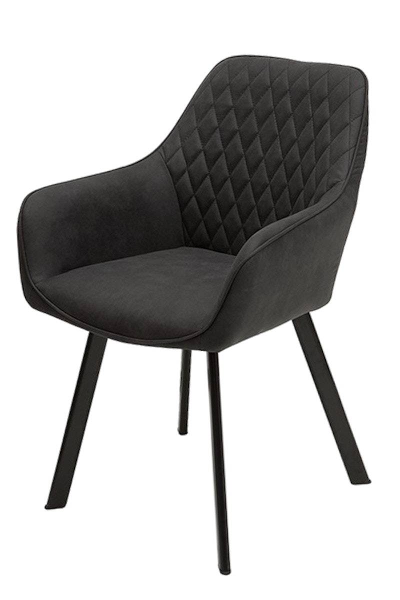 Salesfever Armlehnstuhl Anthrazit 2er Set abgestepptes Design Microfaser Columbus Online Outlet