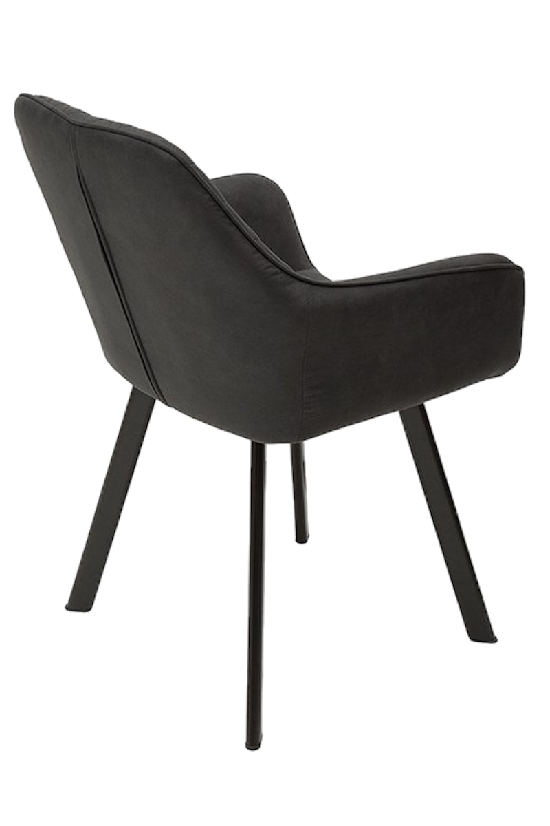 Salesfever Armlehnstuhl Anthrazit 2er Set abgestepptes Design Microfaser Columbus Online Outlet