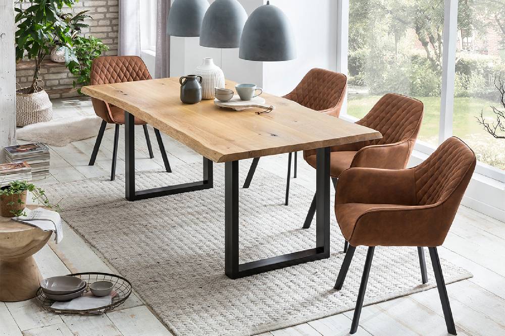 Salesfever Armlehnstuhl Braun 2er Set abgestepptes Design Microfaser Columbus Exklusive Angebote