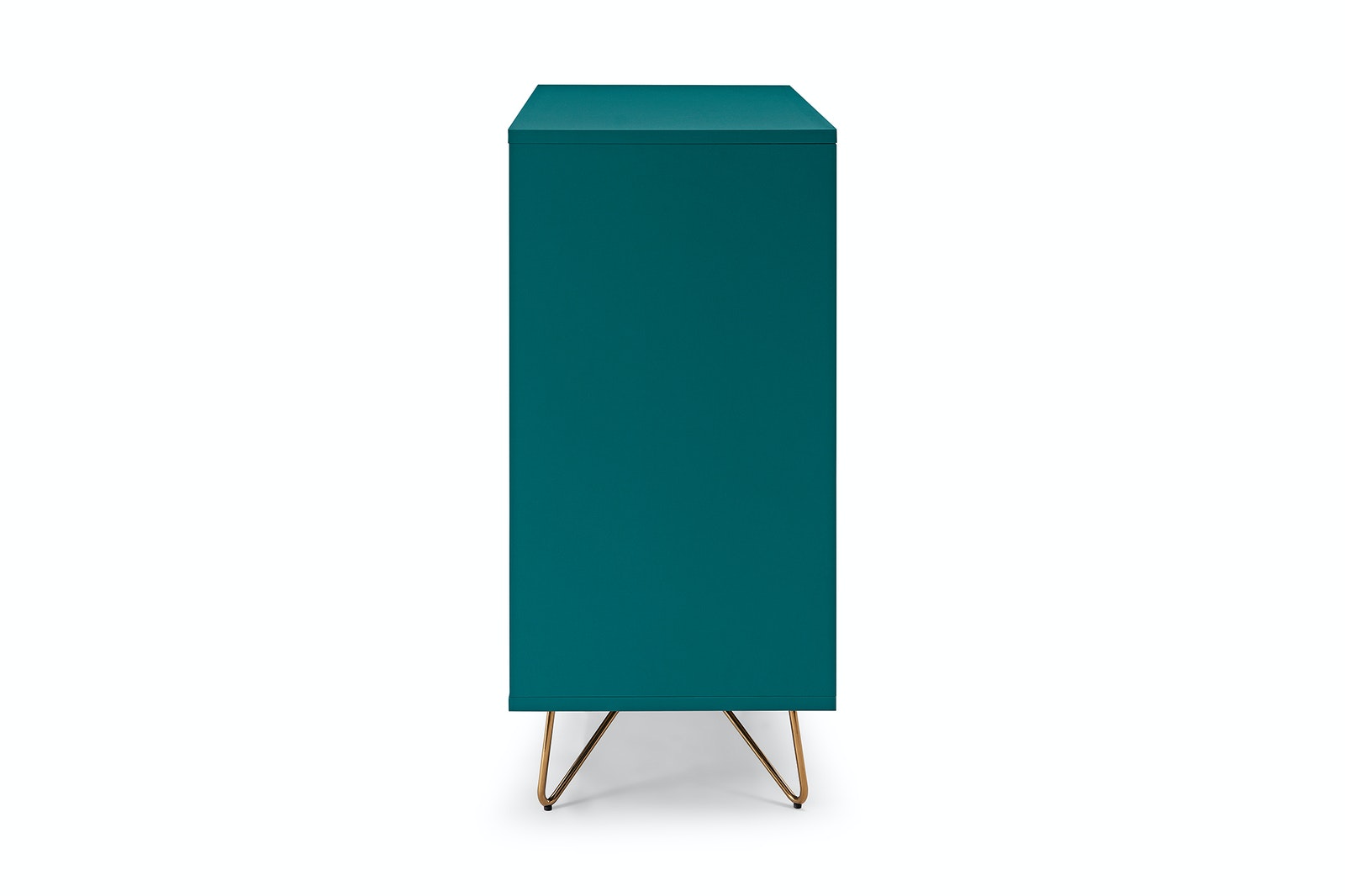 Salesfever Kommode Blau breit mit 4 Schubladen Beine Messing LOTTA Sonderangebote