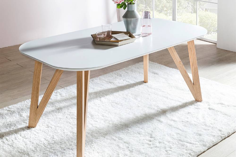 Salesfever Esstisch 120x80 cm Aino weiß Holz stabile Beine Tisch Riesige Ersparnisse