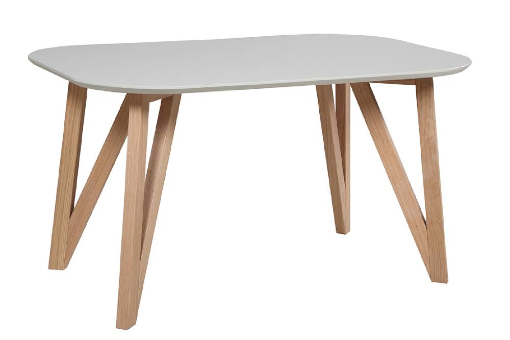 Salesfever Esstisch 120 x 80 cm Grau mit stabilen Holzbeinen Aino VIP-Rabatte