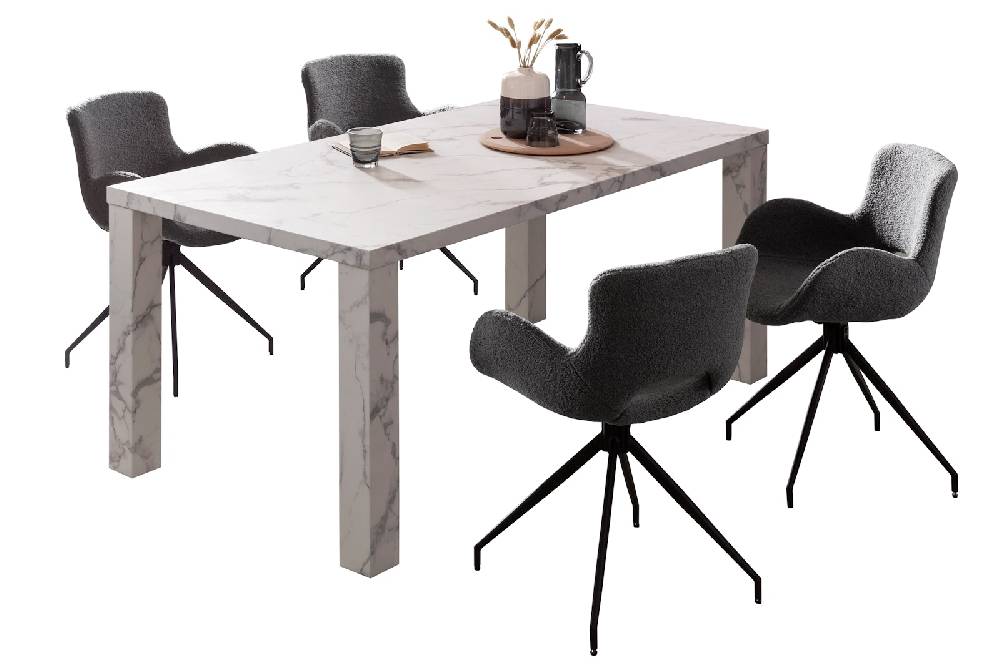 Salesfever Esstisch Weiß 180x90 cm in Marmoroptik Lance Wochenangebot