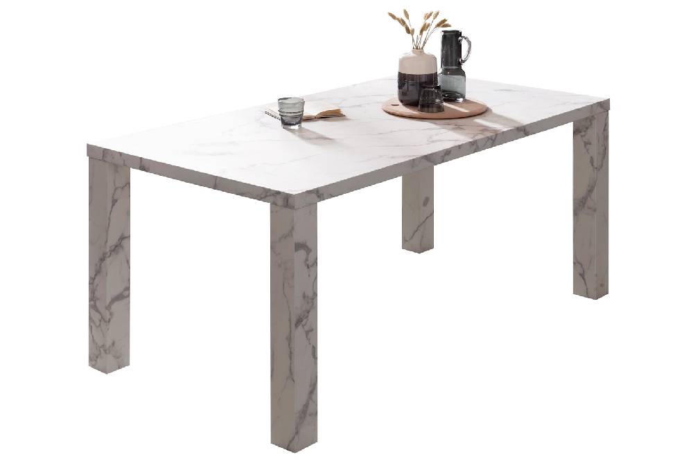 Salesfever Esstisch Weiß 180x90 cm in Marmoroptik Lance Wochenangebot