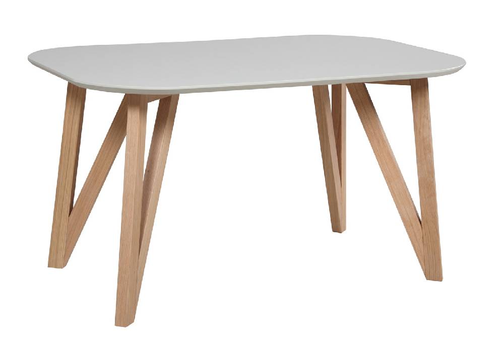 Salesfever Esstisch 140 x 90 cm Grau mit stabilen Holzbeinen Aino Neueste Stile