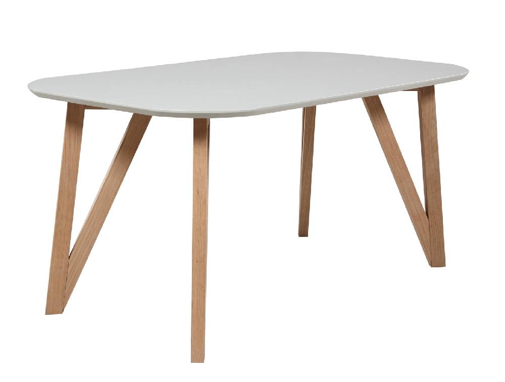 Salesfever Esstisch 160 x 90 cm Grau mit stabilen Holzbeinen Aino Letzte 2 Tage