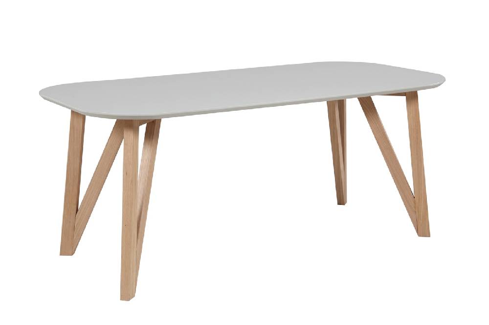 Salesfever Esstisch 180 x 90 cm Grau mit stabilen Holzbeinen Aino Bis zu 65% Rabatt