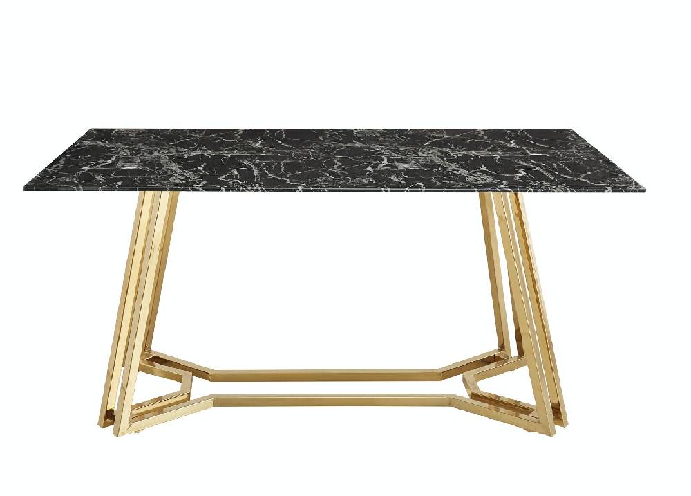 Salesfever Esstisch Schwarz & Gold 160 x 90 cm Marmoroptik Nobile Discount Store für neue Produkte