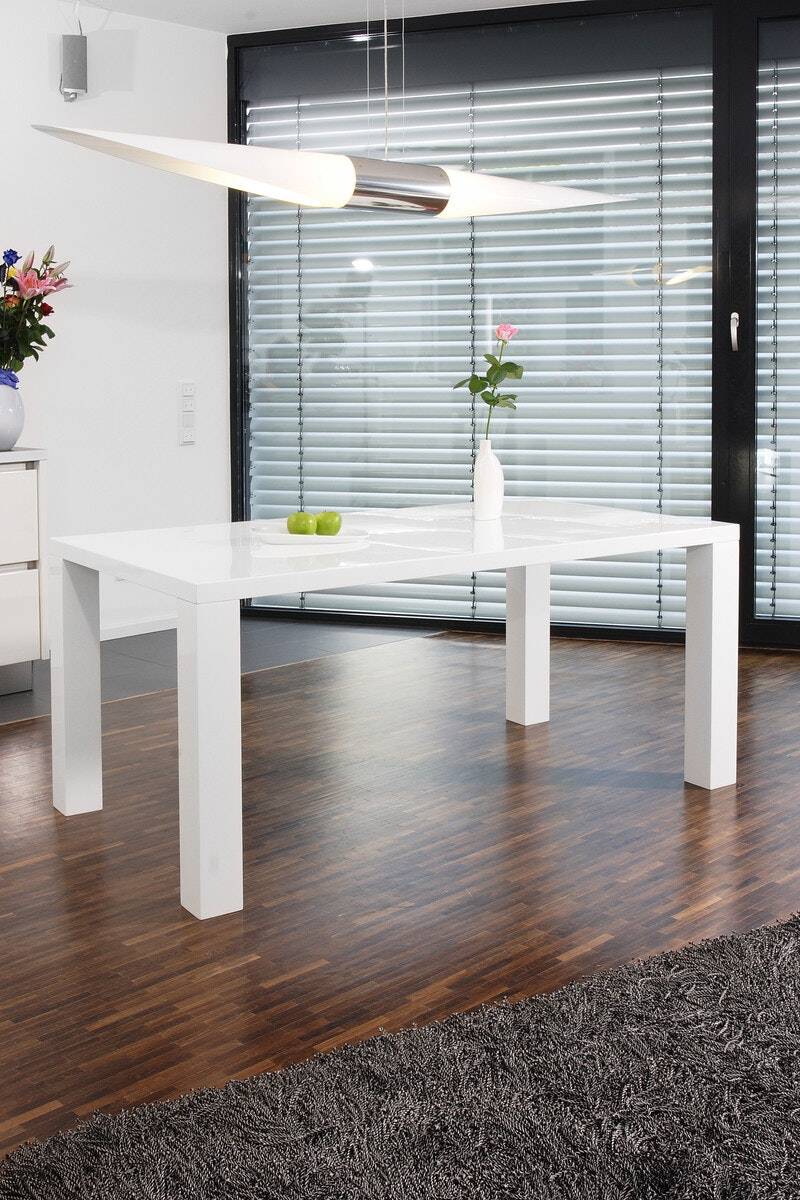 Salesfever Essgruppe Weiß Luke 180 x 90 cm 5tlg. Tisch & 4 Stühle Lio Clearance-Verkauf
