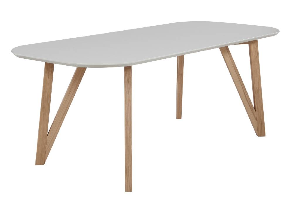 Salesfever Esstisch 200 x 90 cm Grau mit stabilen Holzbeinen Aino Schlussverkauf