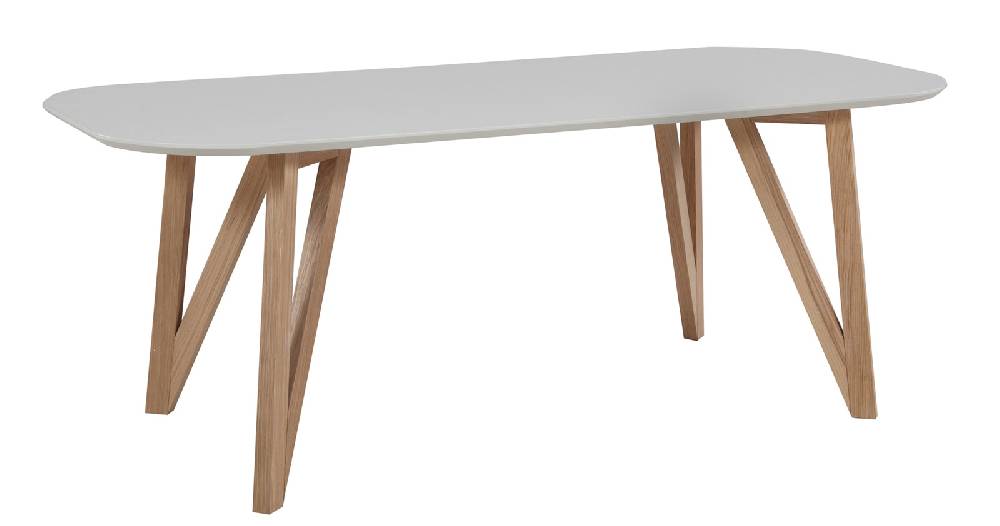 Salesfever Esstisch 200 x 90 cm Grau mit stabilen Holzbeinen Aino Schlussverkauf