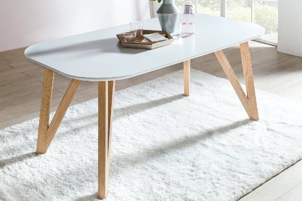 Salesfever Essgruppe grau 180 x 90 cm weiß Aino 5tlg. Tisch & 4 Stühle Letzter Tag