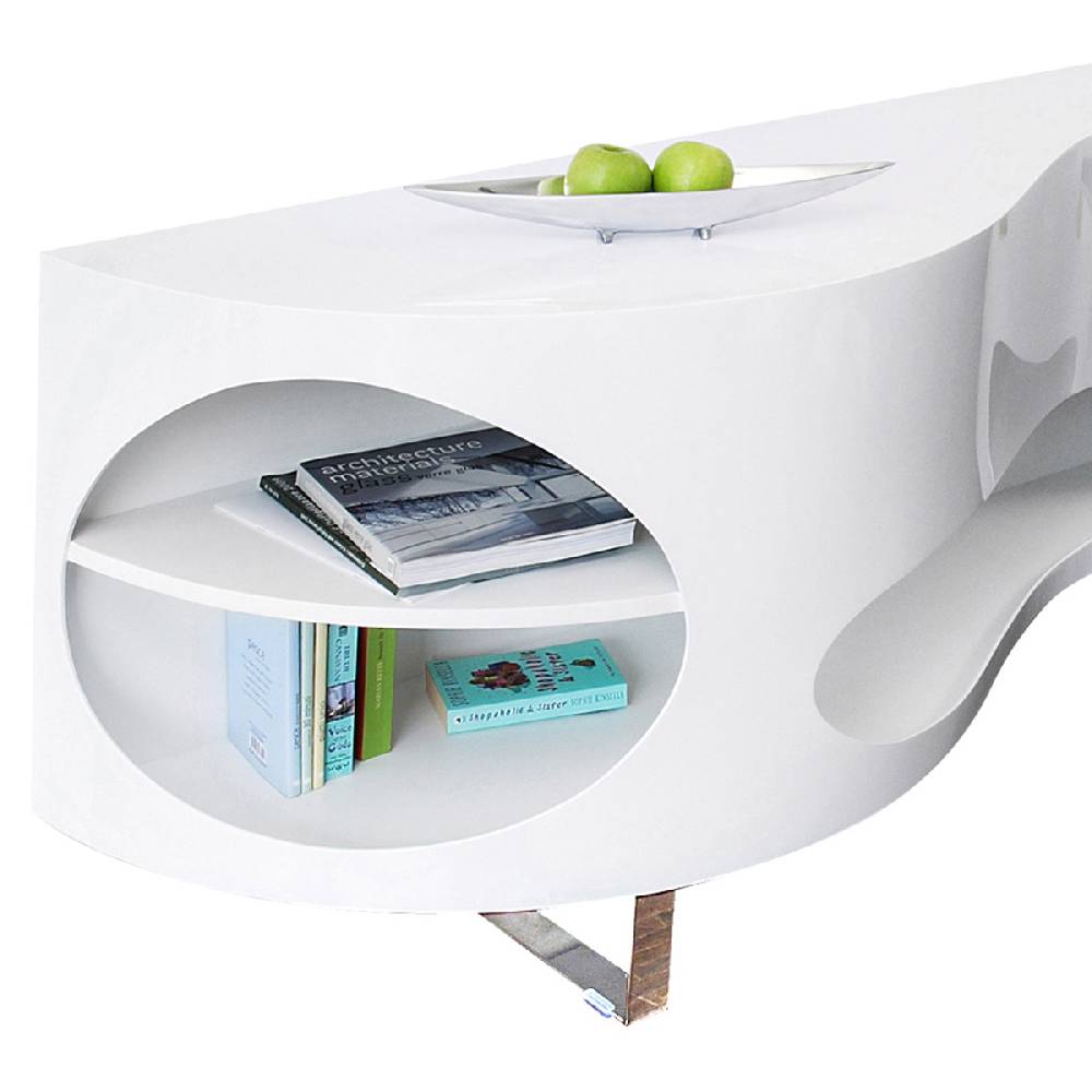 Salesfever Sideboard weiß Tchouc groß Hochglanz Design Super Rabatt