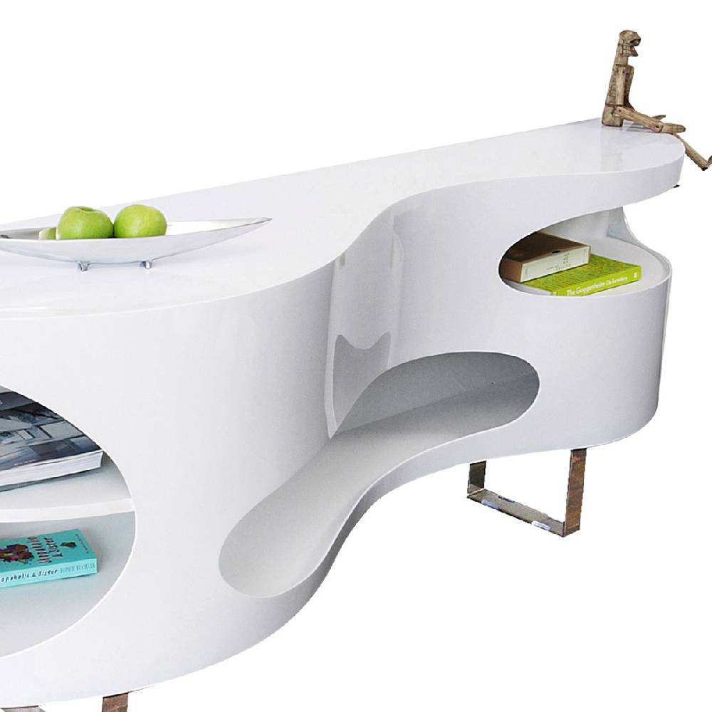 Salesfever Sideboard weiß Tchouc groß Hochglanz Design Super Rabatt