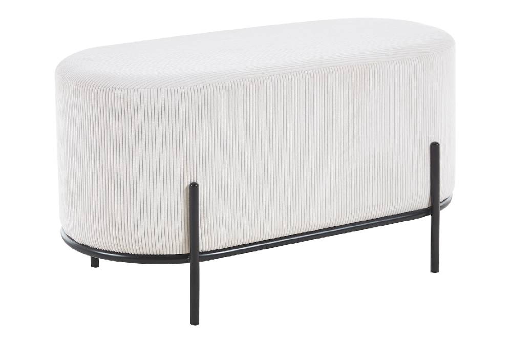 Salesfever Polsterhocker Cord Optik Beige Ottie Riesige Rabatte