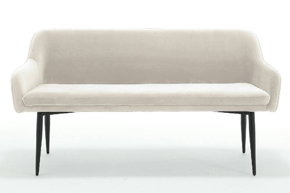 Salesfever Sitzbank 160 cm Samt Creme Finja zollfrei